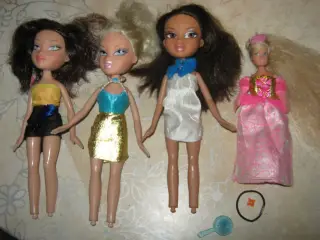 Bratz dukker og 1 Barbie