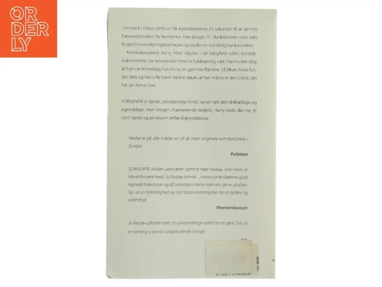 Billede 2 - Sorgenfri af Jo Nesbø (Bog) fra Modtryk