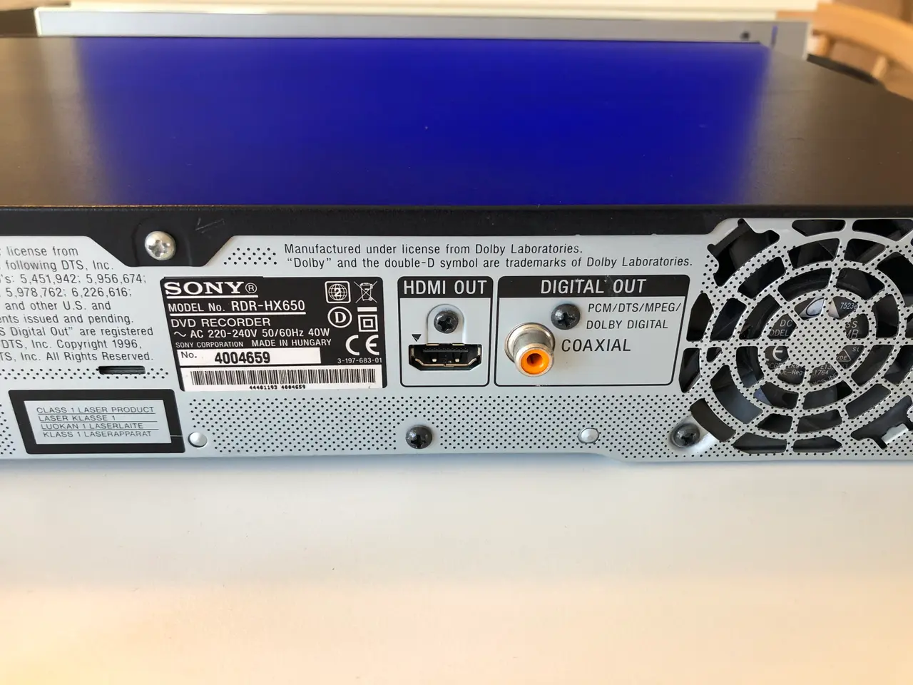 Billede 13 - Sony DVD afspiller med Harddisk optager