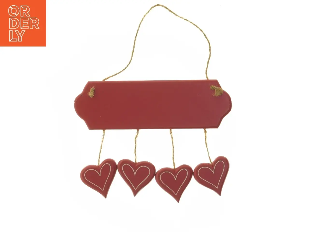 Billede 4 - God Jul skilt med hjerter (str. 21x6 cm)
