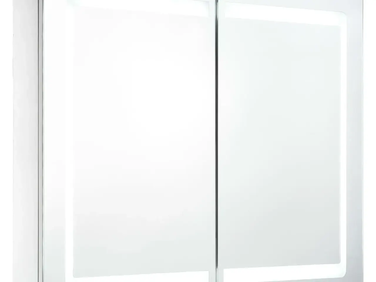 Billede 2 - LED-spejlskab til badeværelse 80×12,2×68 cm - hvid/sølv