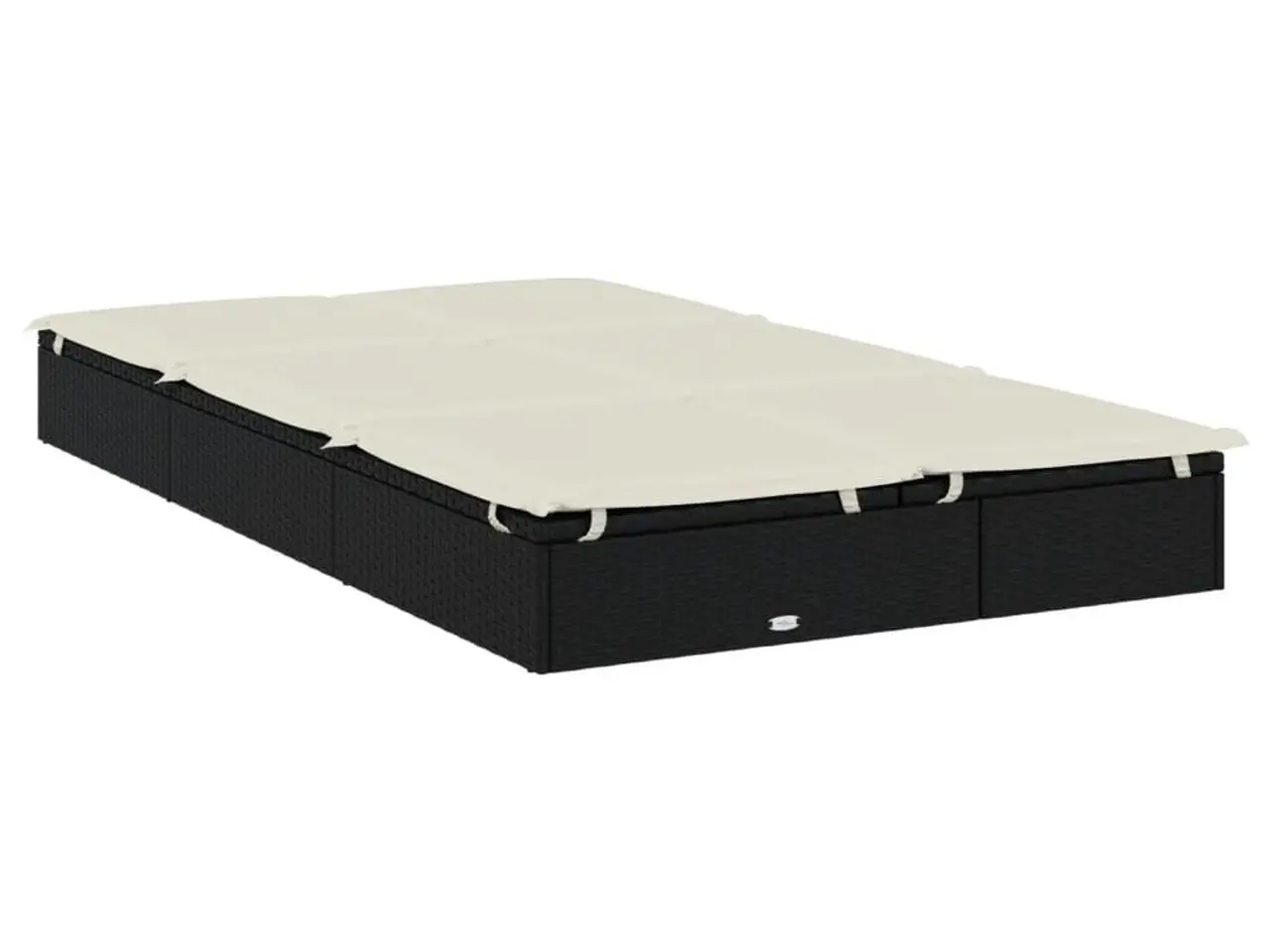 Billede 6 - 2-personers solseng i polyrattan med hynder - sort/creme