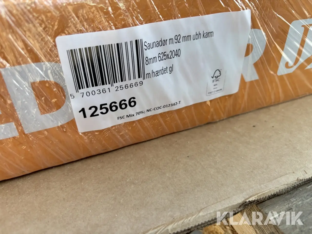 Billede 2 - Saunadør med ubehandlet 92 mm karm 1 styk