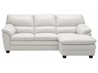 Hjort Knudsen Tilst Hvid læder chaiselongsofa - Højrevendt
