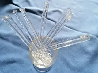 Glas-"rørespader" - 12 stk. + likørglas