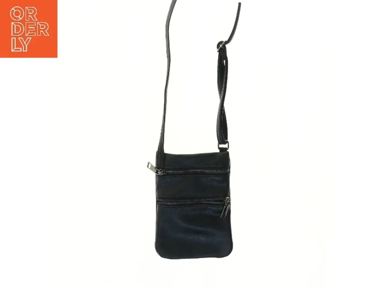 Billede 1 - Sort skuldertaske med lynlåse (str. 19x13 cm)