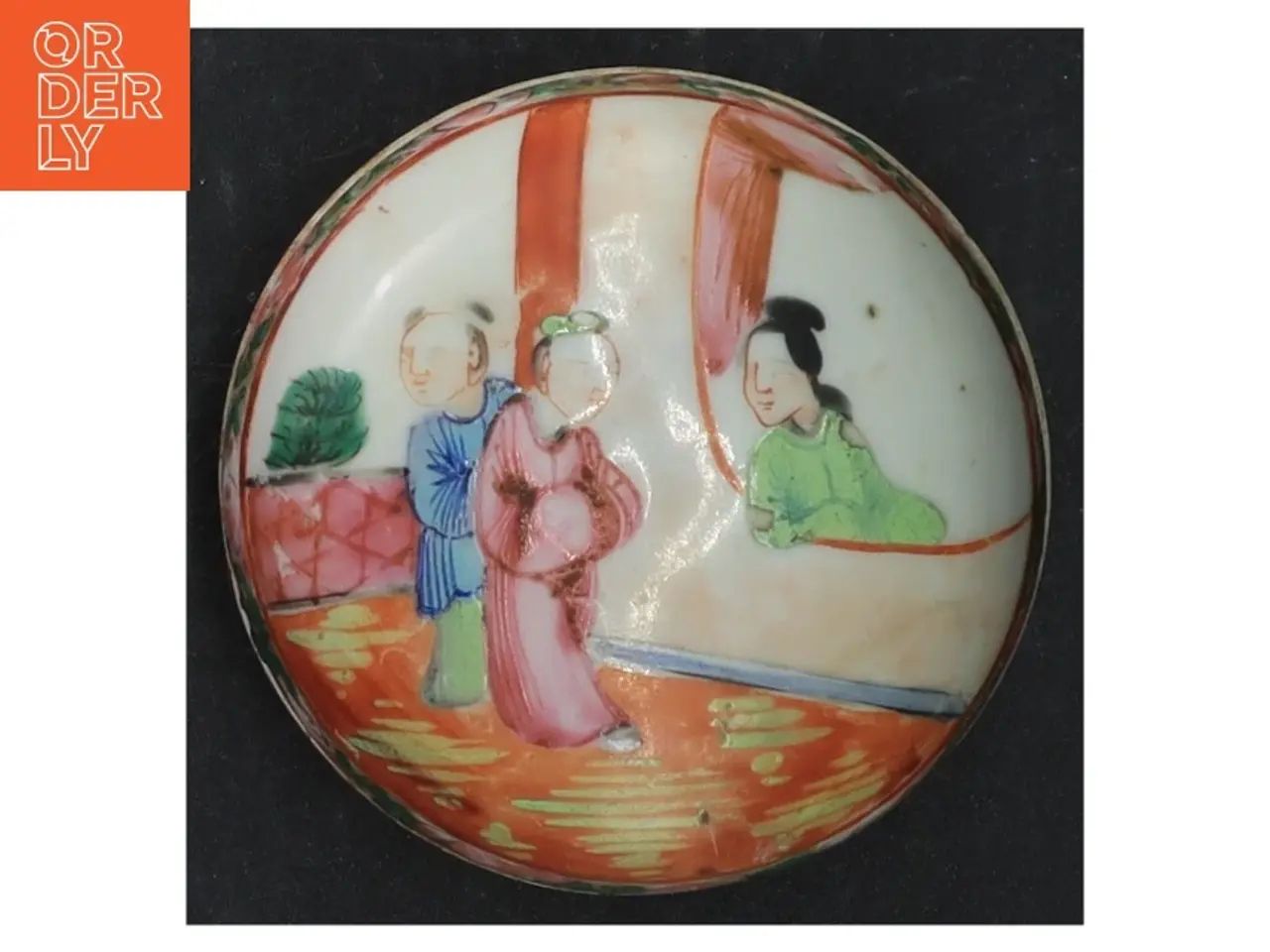 Billede 2 - Håndmalet porcelænsskål med låg (str. Ø. 8 cm)