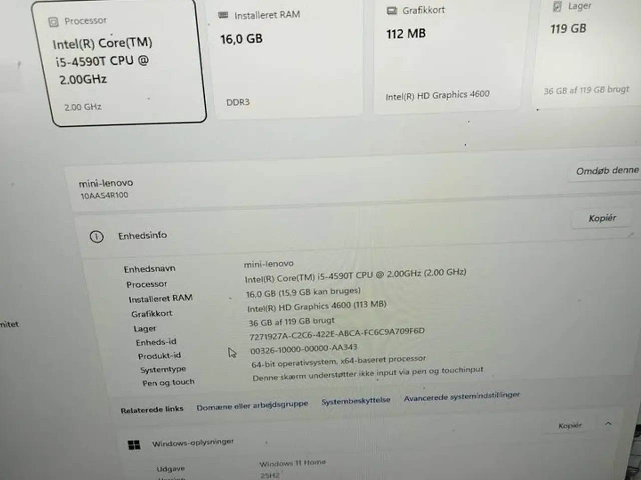 Billede 2 - FIN LILLE MINI LENOVO COMPUTER ER KLAR TIL BRUG 