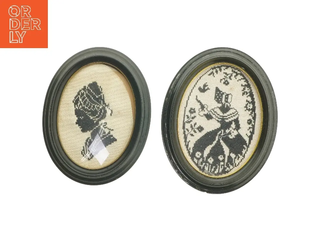 Billede 1 - Silhuet broderier i rammer (str. 22x17x2 cm)