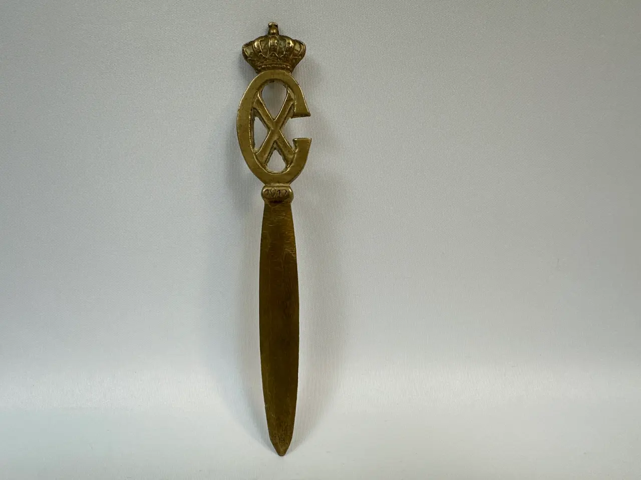 Billede 5 - Messing brevåbner / brevkniv m. kongeligt monogram