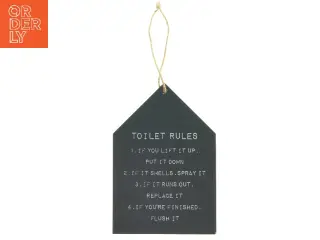 Toiletskilt med regler (str. 25x17 cm)