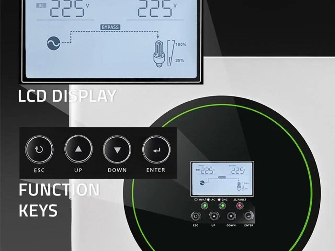 Billede 3 - Solcelle vekselretter hybrid 24V 3500W - Qoltec