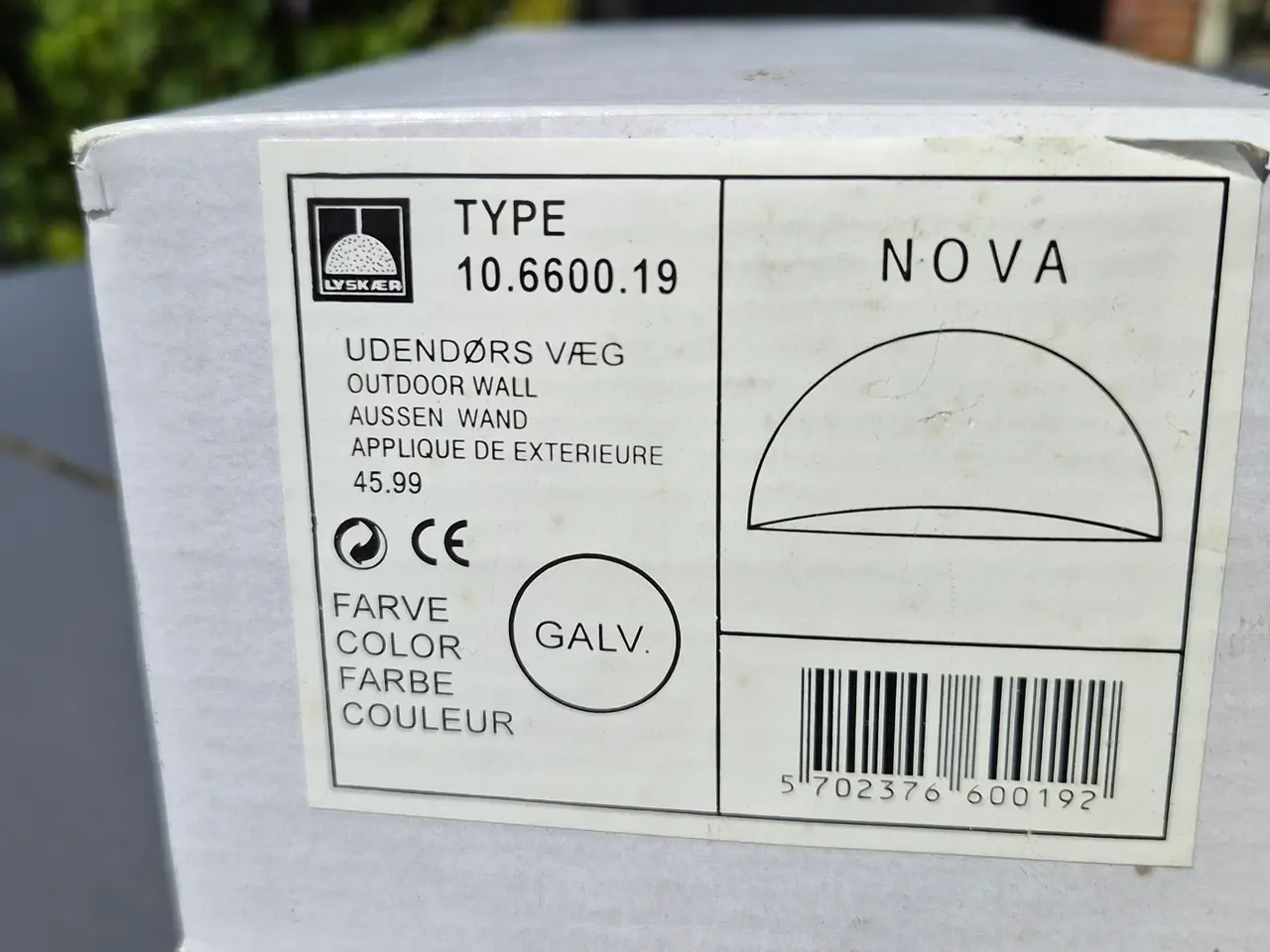 Billede 3 - 4 stk. NOVA galvaniseret udendørs lampe