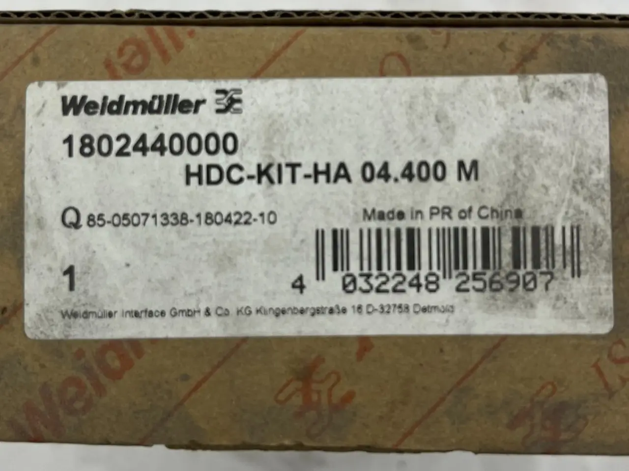Billede 1 - Weidmüller HDC KIT HA 04.400 M Heavy Duty stik Set