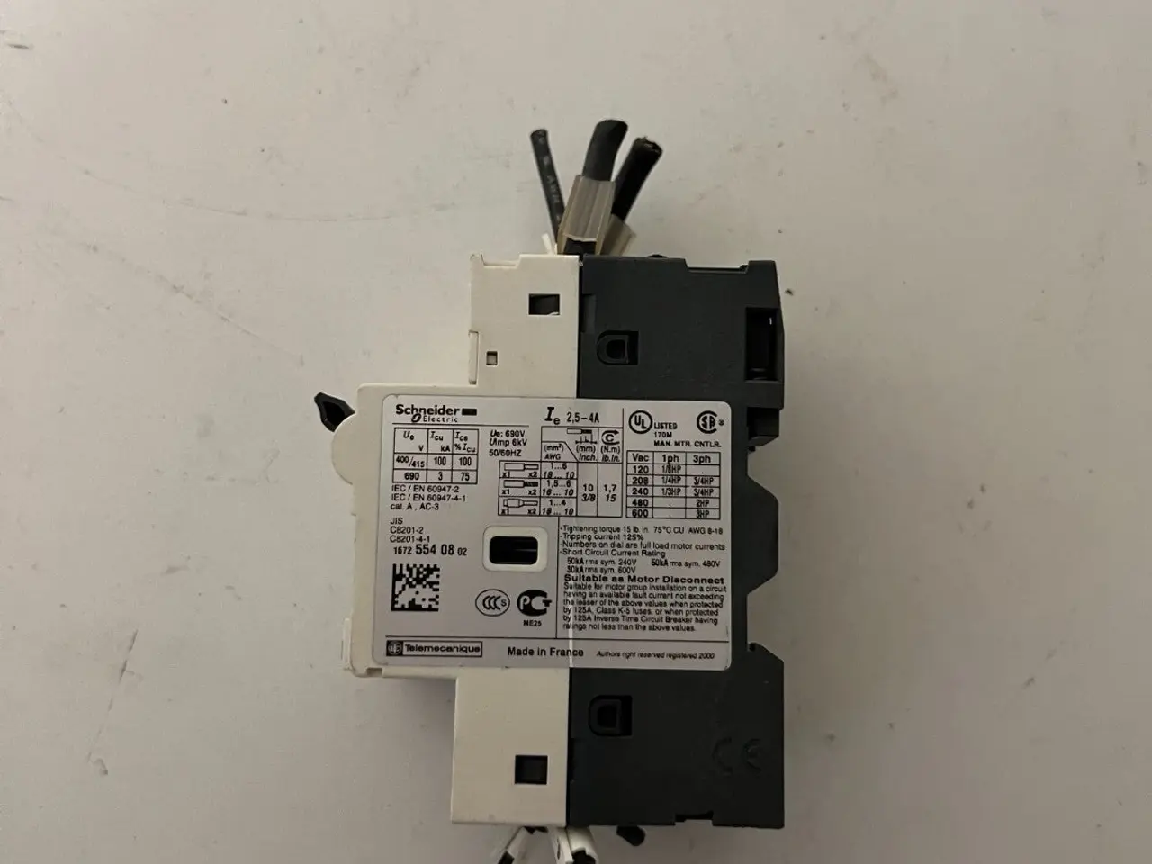 Billede 6 - Schneider Telemecanique GV2-RT08 2.5–4A Motor