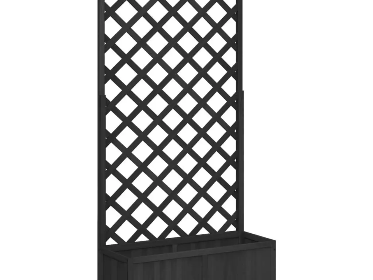 Billede 2 - Plantekasse med espalier - sort 90 x 35 x 180 cm