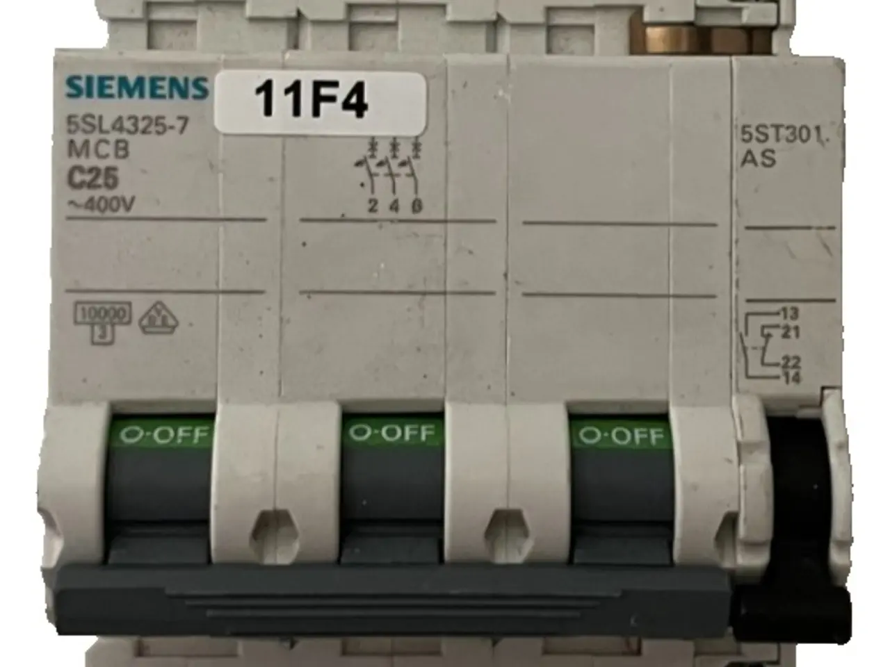 Billede 1 - Siemens 5SL4325-7 C25 3-Pole MCB 25A 400V w/ Aux