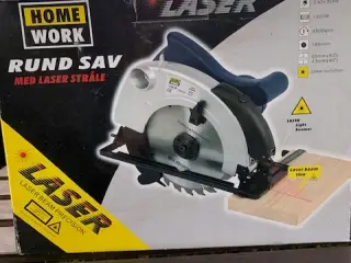 Rund sav med laser stråler