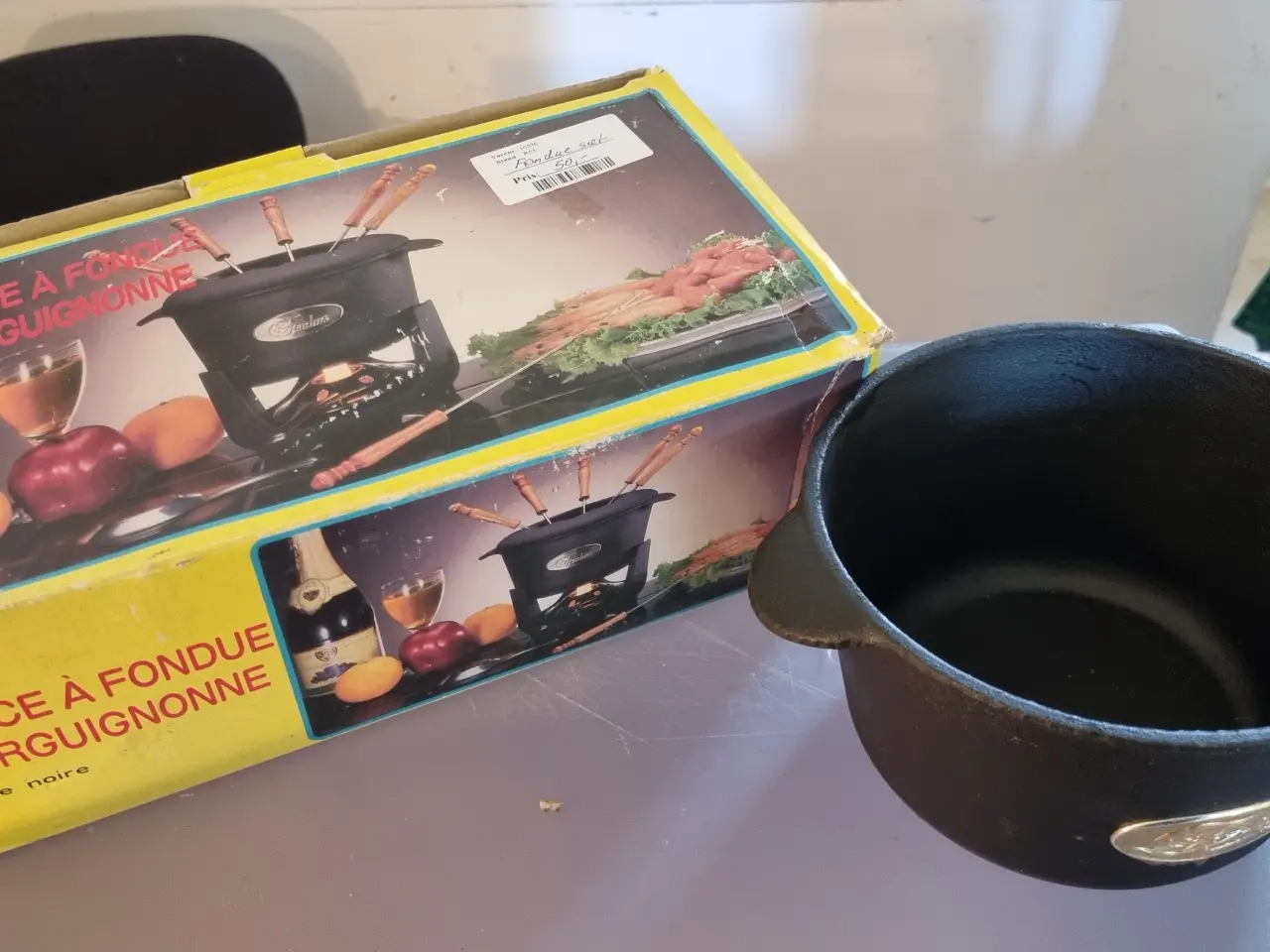 Billede 1 - Fonduesæt i sort støbejern
