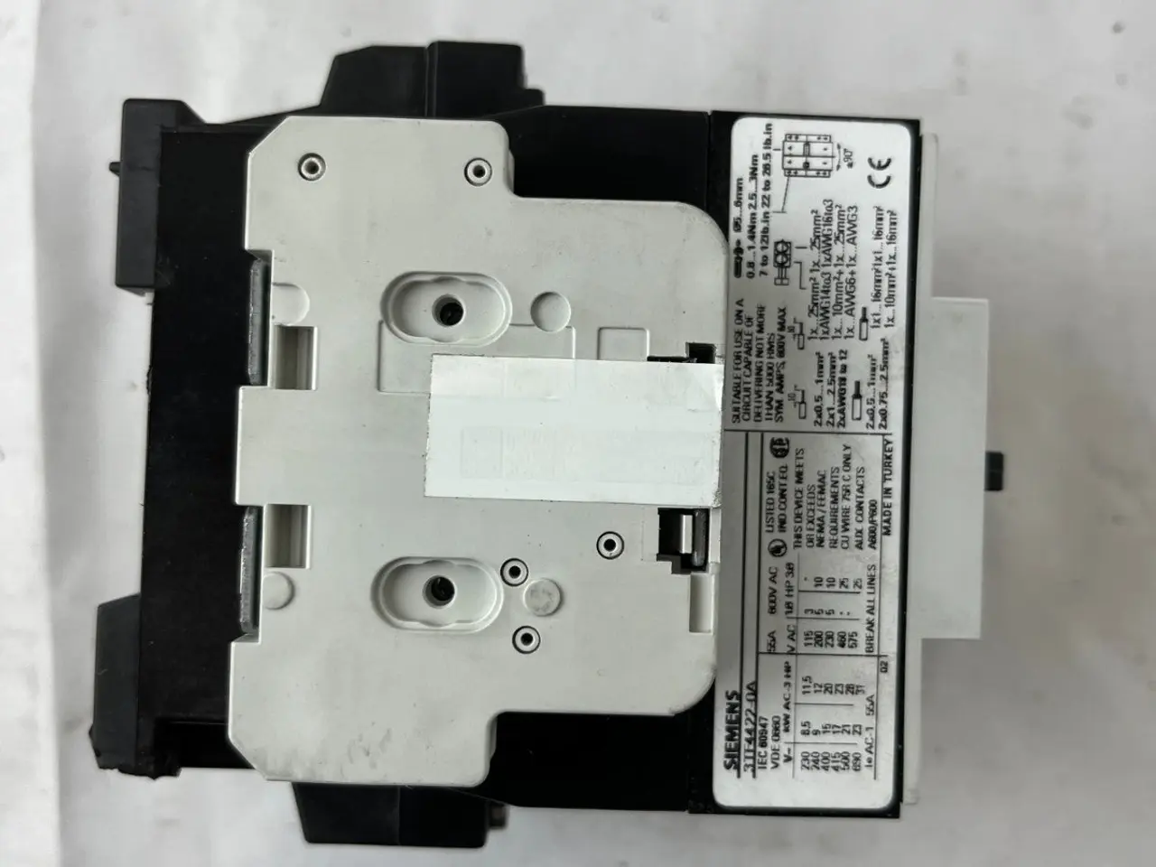 Billede 4 - Siemens 3TF44 kontaktor 3P w/ 3TY7561-1AA00 Aux