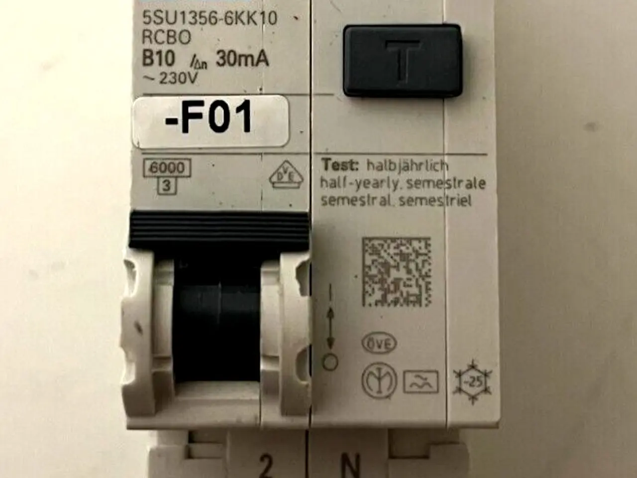 Billede 1 - Siemens RCBO 5SU1356-6KK10 B10 30mA Residual -