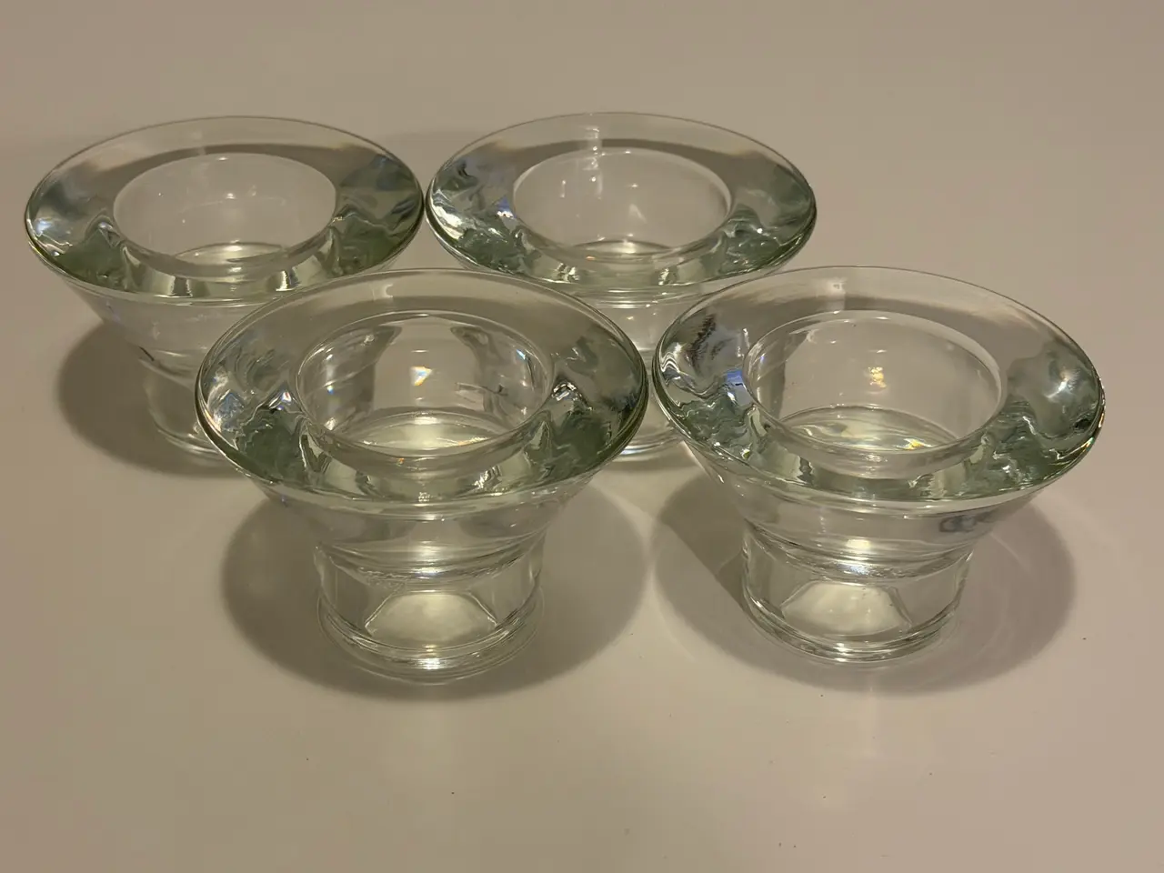 Billede 3 - Lysestager for almindelige lys, glas, 4 stk.
