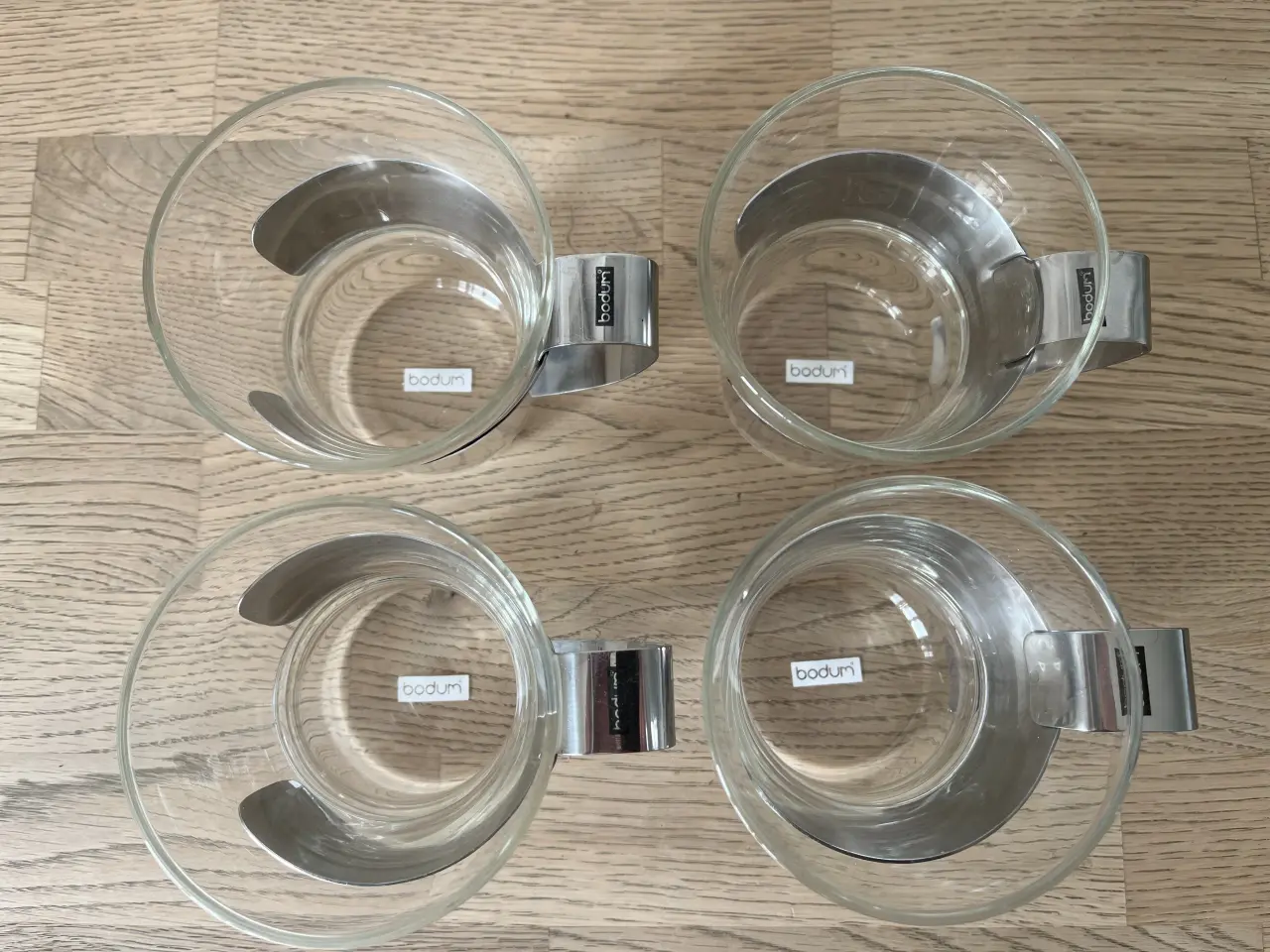 Billede 2 - 4 Bodum glas-kopper med aftagelig hank