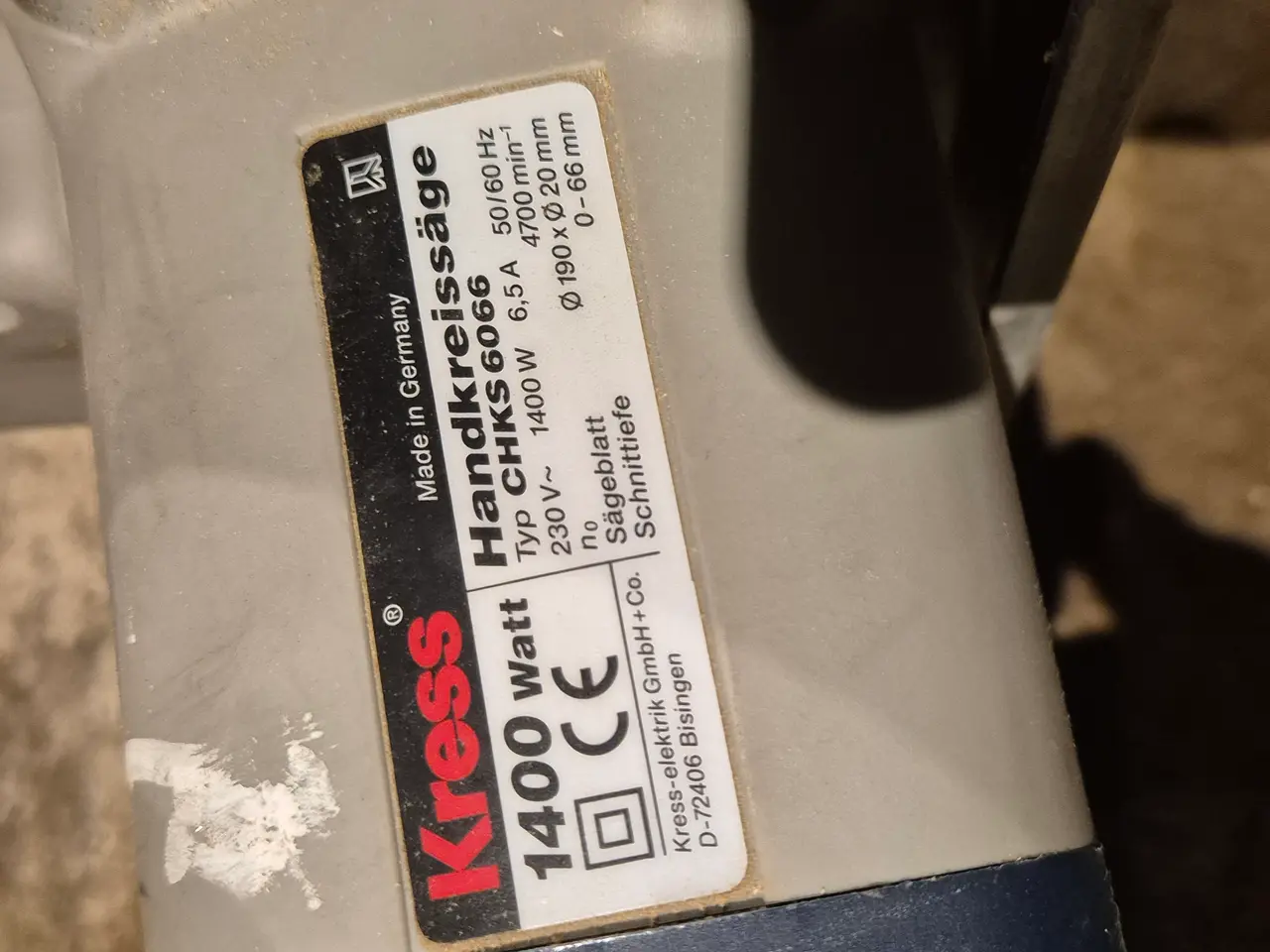 Billede 2 - Kress CHKS 6066 håndrundsav – 1400 W