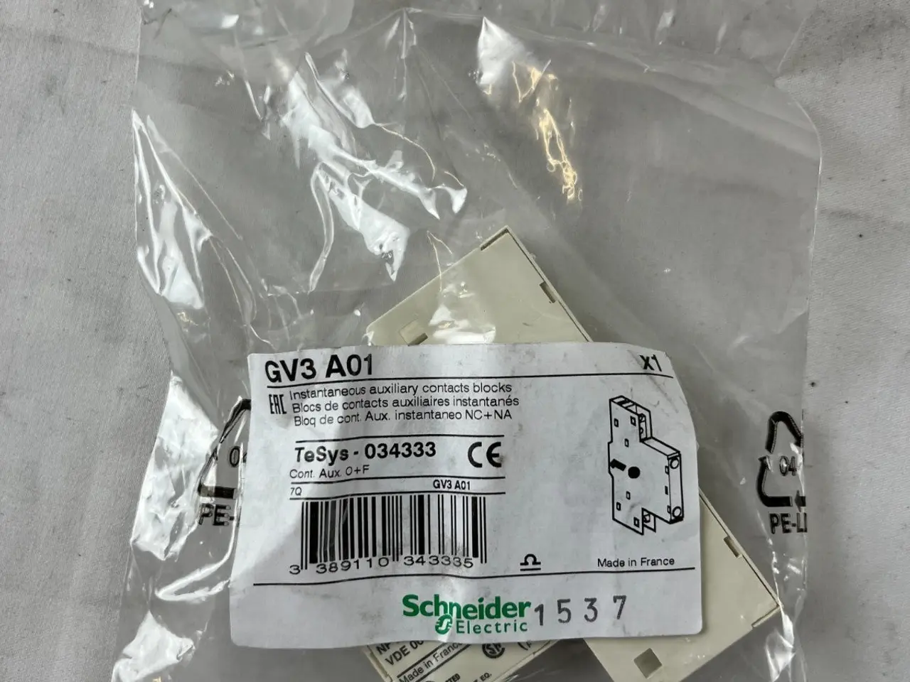 Billede 4 - Schneider GV3A01 Auxiliary Contact Block 1NO+1NC