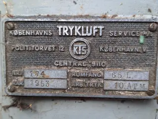 Lufttrykbeholder 65 l.