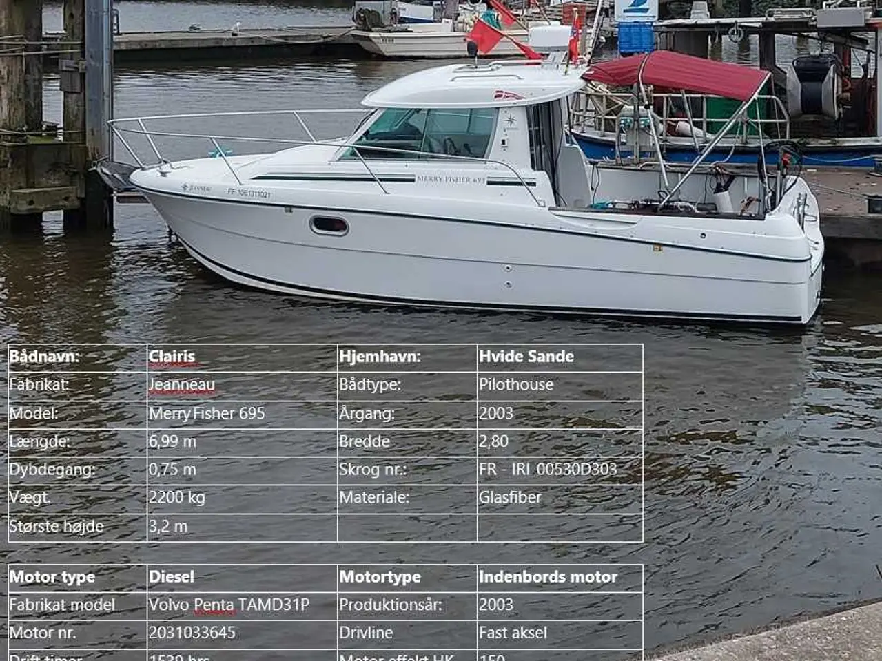 Billede 1 - Jeanneau Merry Fisher 695P – Veludstyret kabinebåd