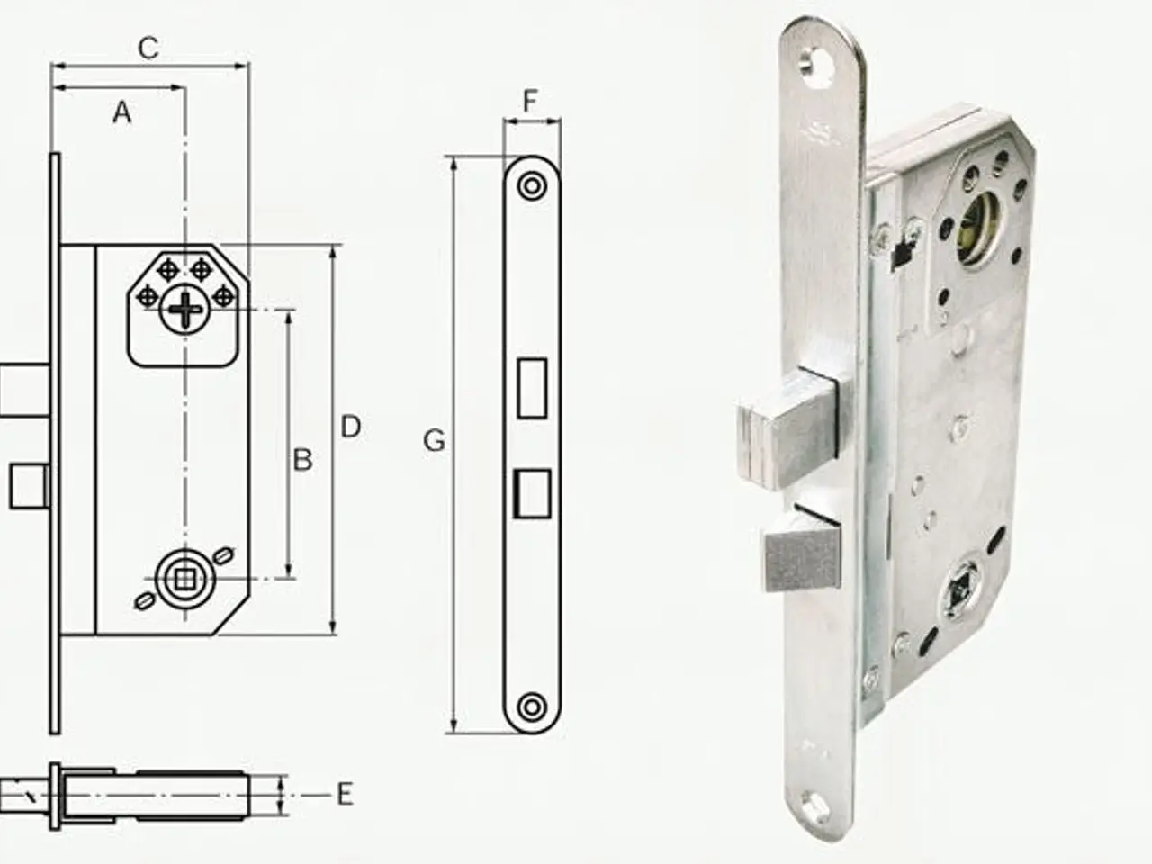 Billede 2 - ASSA ABLOY Modular 1498 Lock Case – 225 mm – Steel