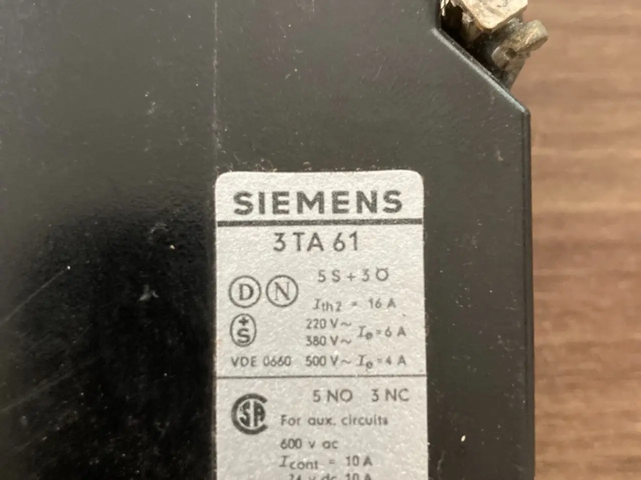 Billede 4 - Vintage Siemens 3TA61 Electrical kontaktor relæ -