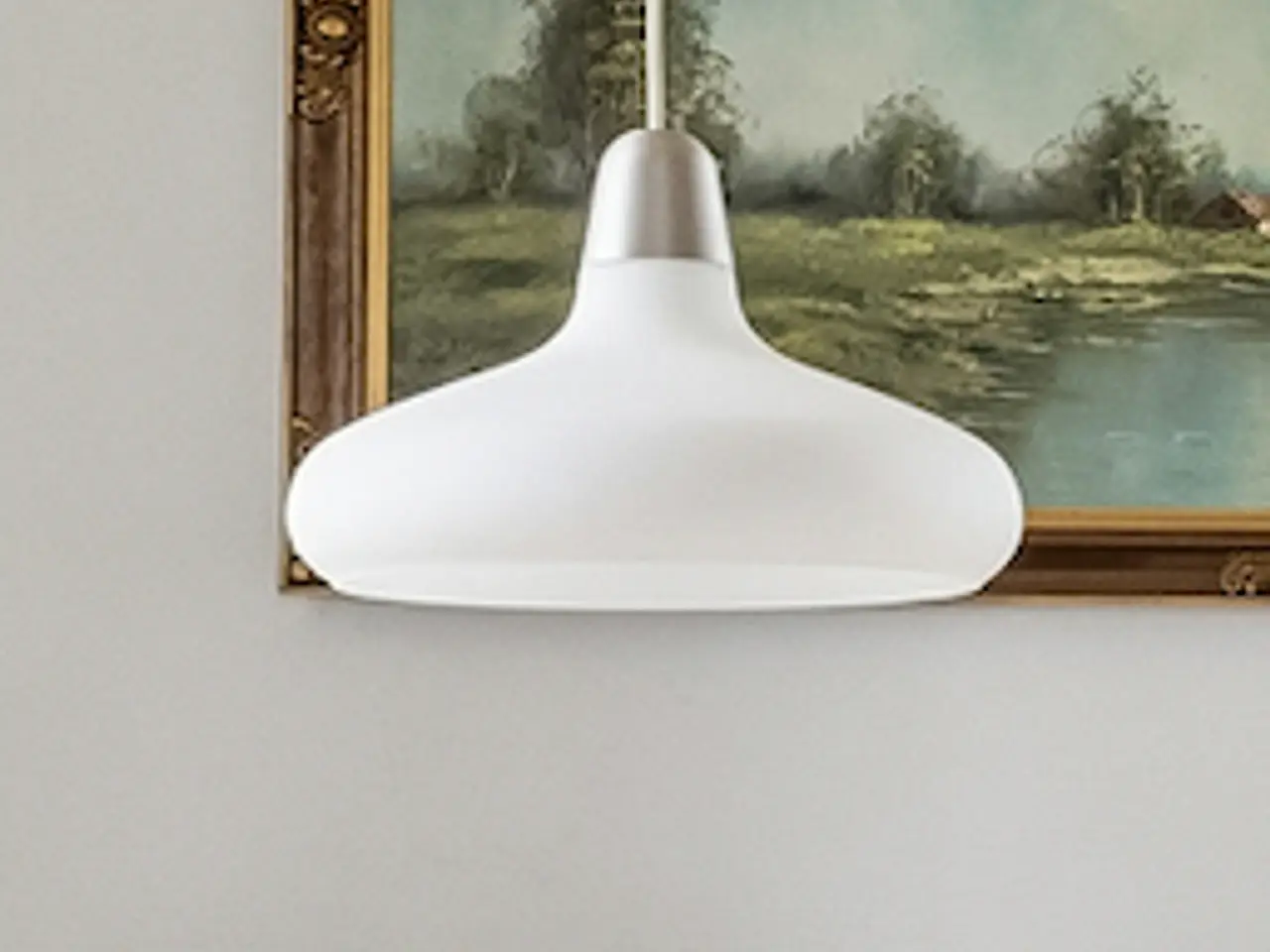 Billede 2 - Pendel i opalfarvet glas