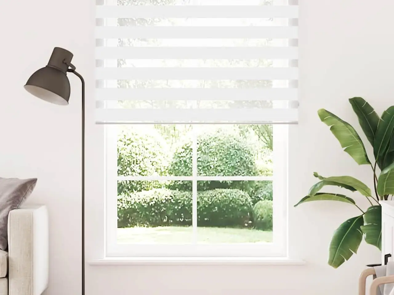 Billede 2 - Zebragardin hvid 155 x 200 cm