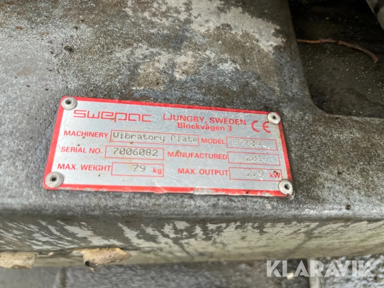 Billede 6 - Pladevibrator Swepac F70A