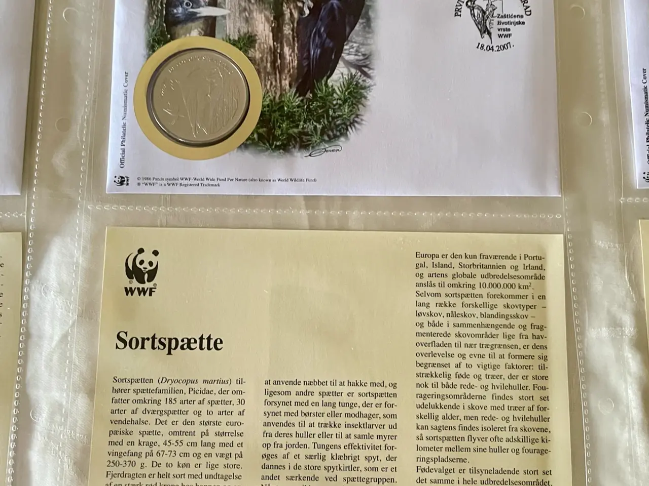 Billede 10 - 12 WWF møntbreve i samlemappe