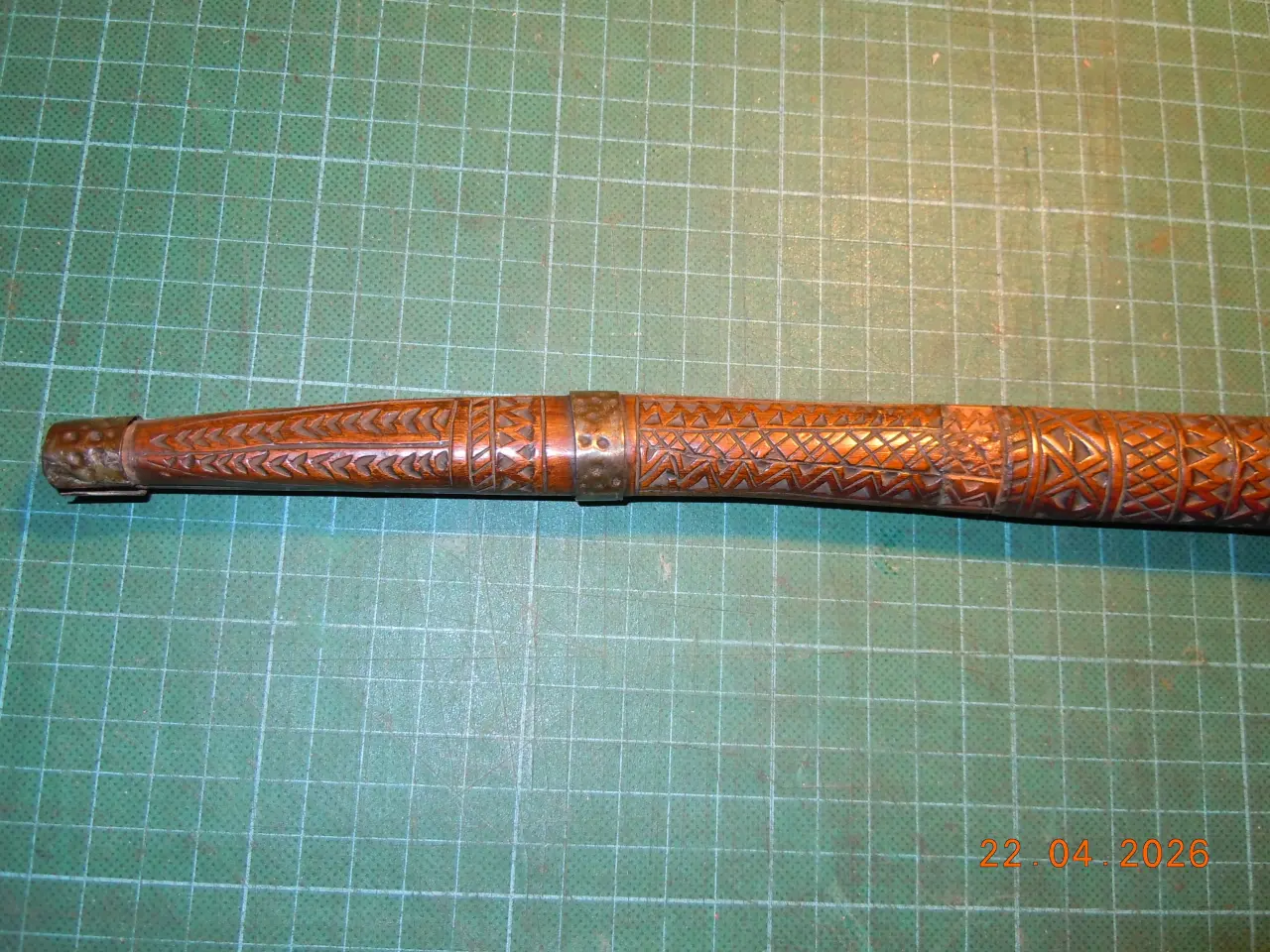 Billede 4 - Flissa, smuk berberkniv i udskåret træskede.