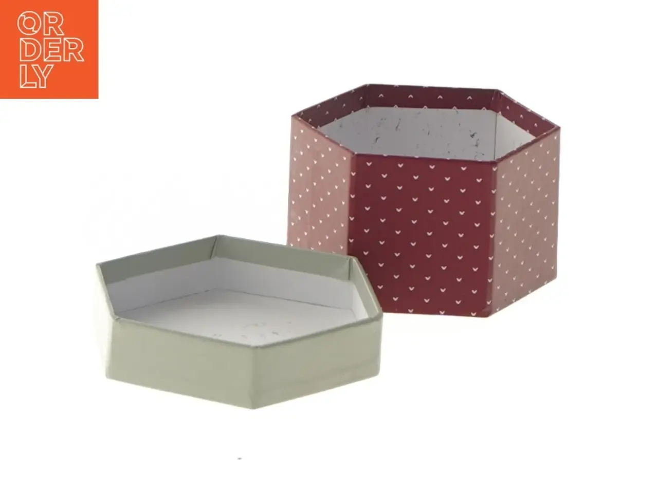 Billede 2 - Hexagon æske med julemotiv (str. 5x8 cm)