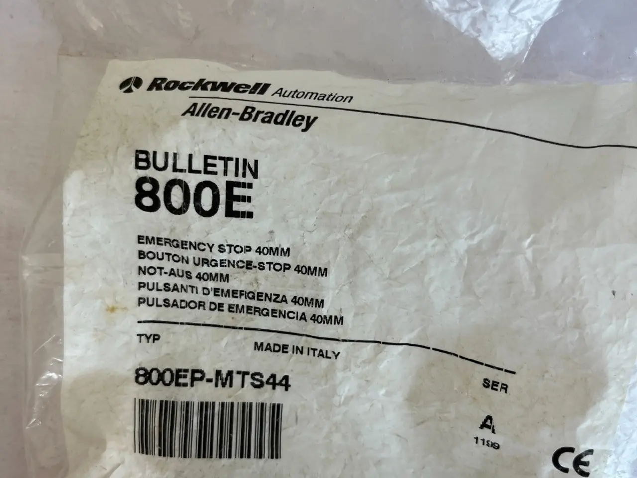 Billede 4 - Allen-Bradley 800EP-MTS44 Bulletin 800E 40mm Stop