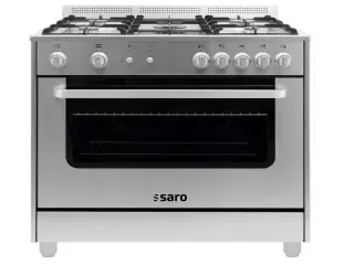 Gaskomfur 90 cm med 5 Brændere (inkl. Wok)