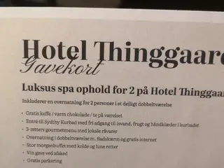 Gavekort til Thinggaard Hotel
