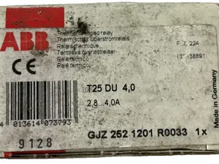 ABB T25 DU 4.0 Thermal Overload relæ 2.8–4.0A ny