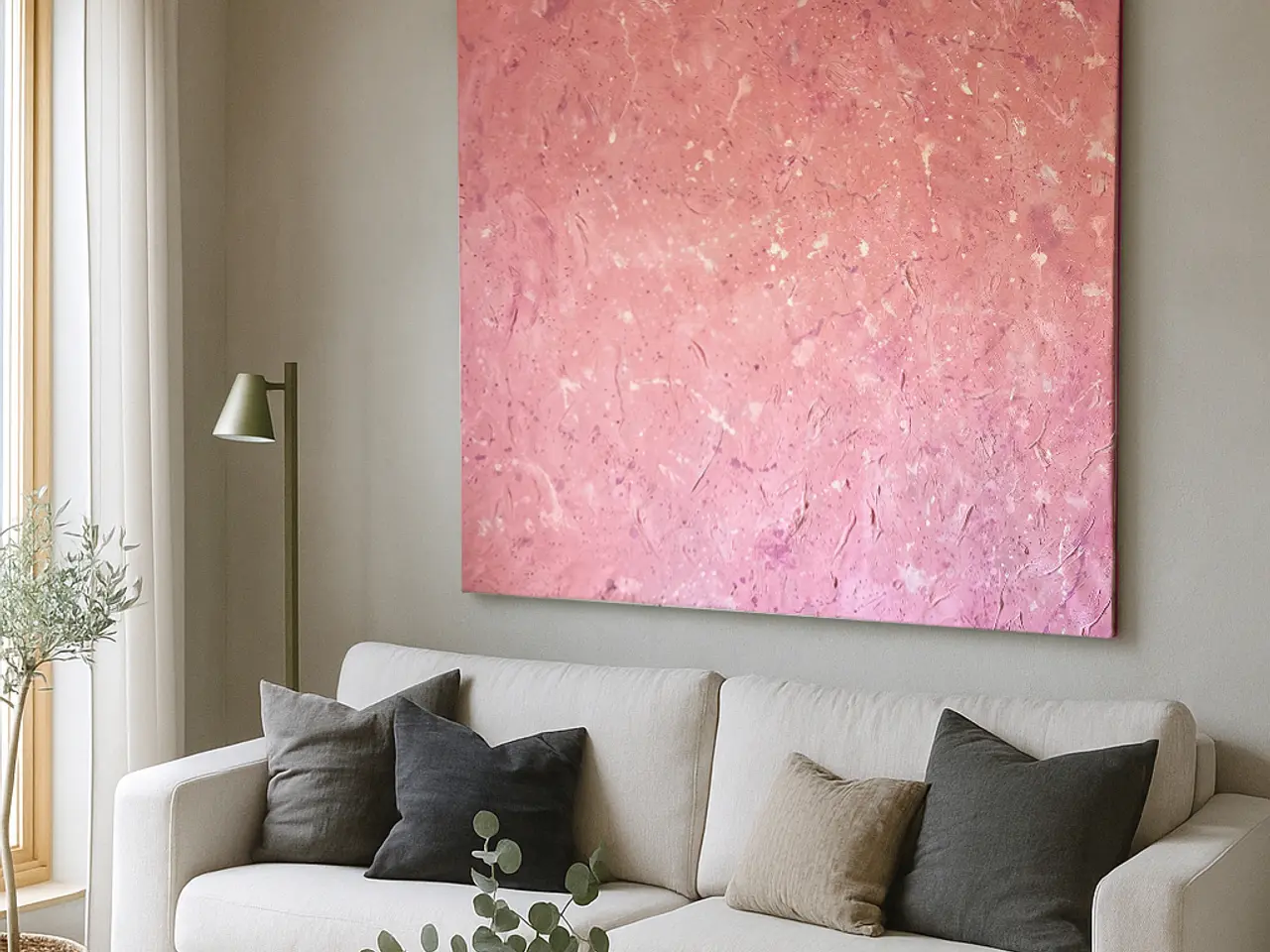 Billede 2 - Stort maleri 145 x 145 cm (Gratis levering)
