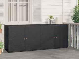 Haveskab sort 198x55,5x80 cm polyrattan