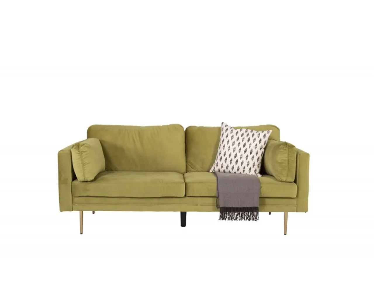 Billede 6 - Boom Sofa Grøn Velour med messingfarvet stålben