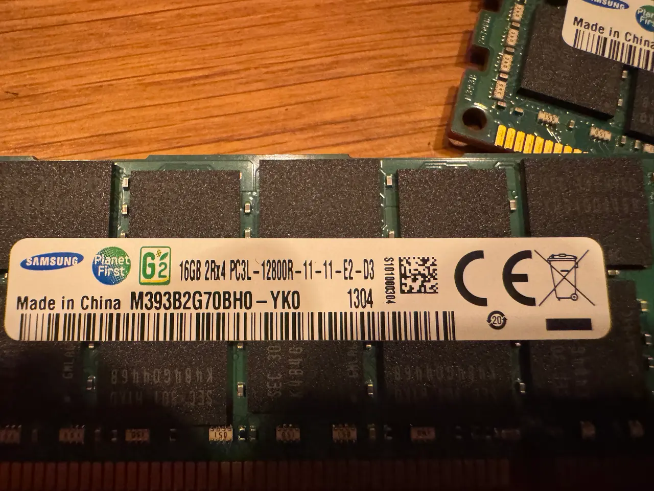 Billede 2 - Samsung 32GB DDR3L ECC RDIMM PC3L-12800R — sæt 2