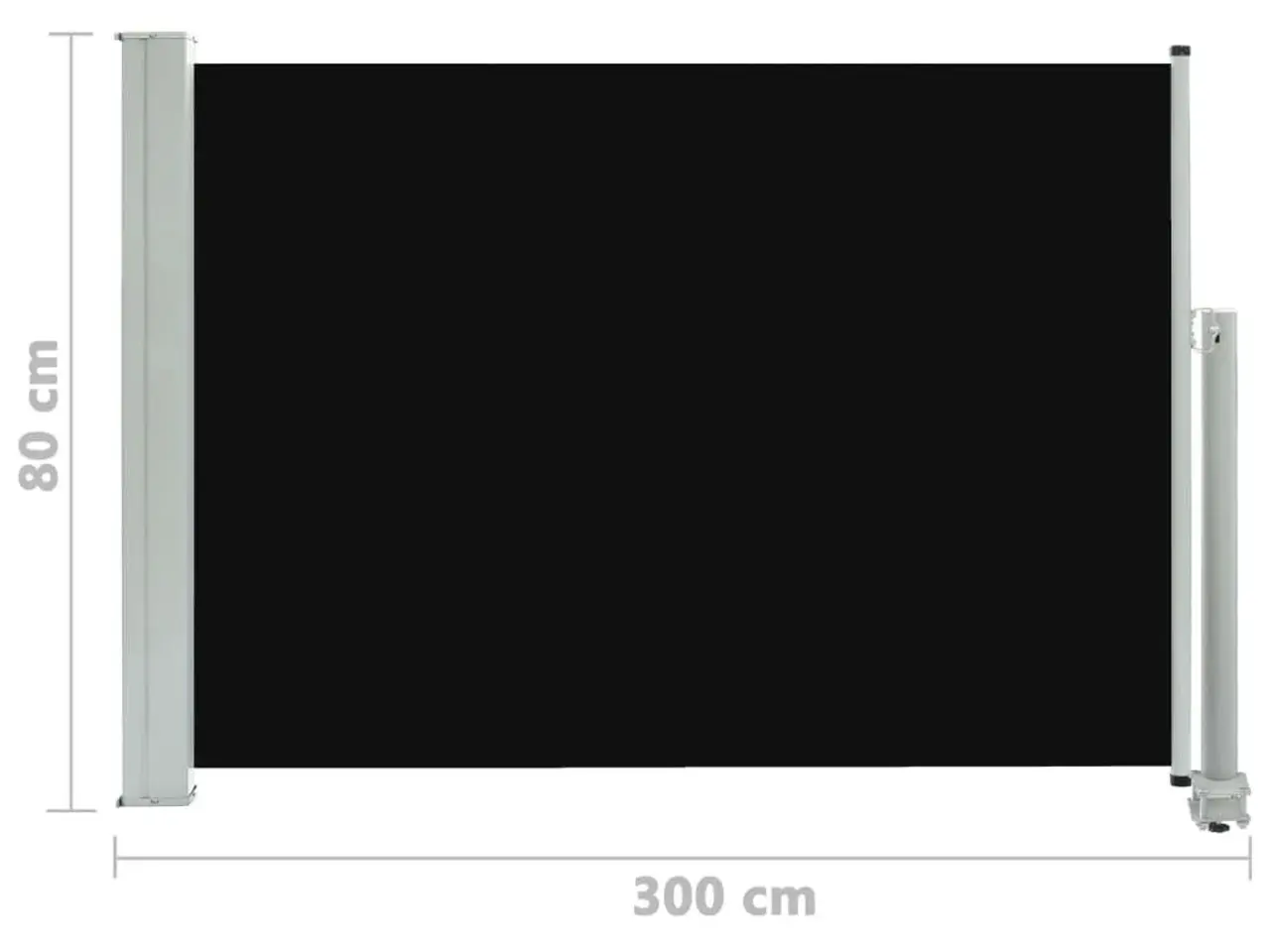 Billede 8 - Sammenrullelig sidemarkise 80×300 cm - sort