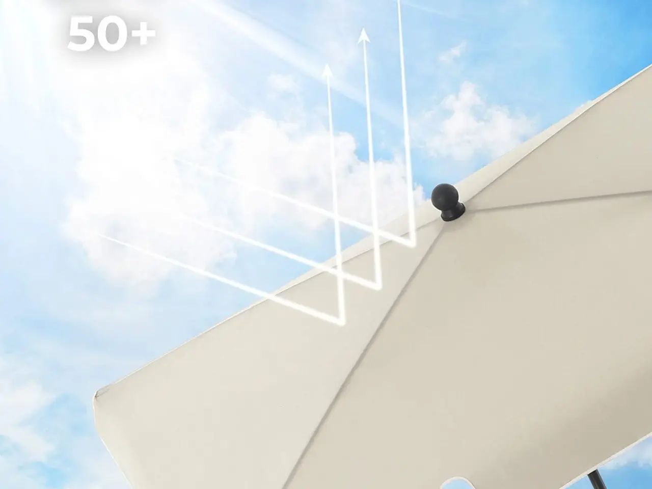 Billede 4 - Rektangulær altanparasols 2 × 1,25 m - UPF 50+, vippefunktion, beige med bæretaske