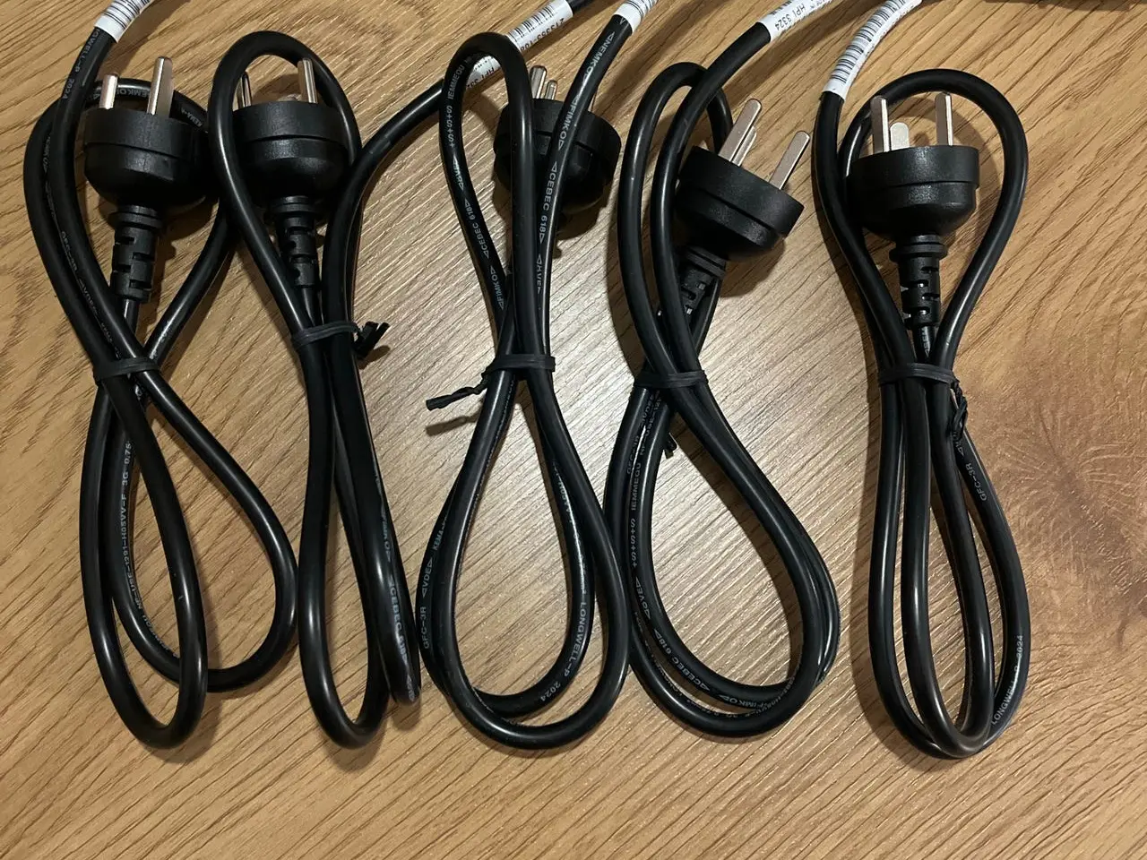Billede 2 - 5 x strømkabler 3-pin med jord